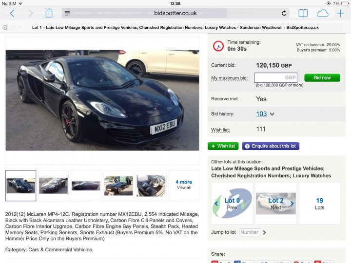 MP4-12C being auctioned at BCA - Page 1 - McLaren - PistonHeads