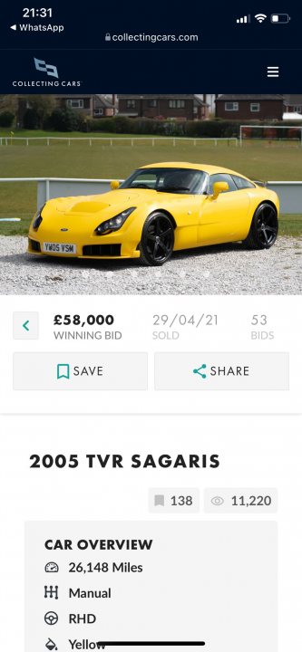 Collecting Cars  - Yellow  - Page 1 - Tamora, T350 & Sagaris - PistonHeads UK