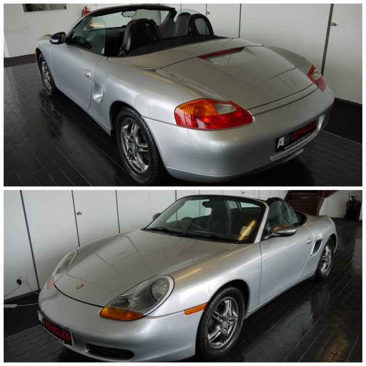 Am I about to make a mistake? - Page 1 - Boxster/Cayman - PistonHeads - This image features a silver convertible sports car with the top down, parked inside a sleek industrial garage with a black wooden floor. The vehicle has large, low-profile wheels, a distinctive aerodynamic body, and is marked with a central logo that reads "8S" on the license plate area. The atmosphere is sleek and shiny, reflecting the glow of ambient lighting and the vehicle's interior lights.