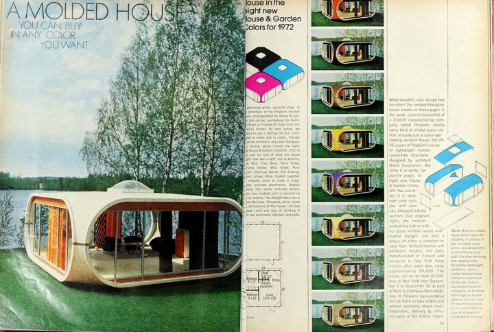 A bus stop sign on the side of the road - This is a colorful image of a page from an old magazine. It showcases a model house, which appears to be a unique and intricately designed structure with various sections and levels visible in the picture. The magazine page includes a small illustration or photo of the model house at the bottom, along with some text that provides information about the model house. There's also an article headline above the illustration, which reads "A MODED HOUSE YOU CAN BUILD YOURSELF IN 1972." The page seems to be from a time when such models were popular, and it reflects the architectural and design trends of that era.