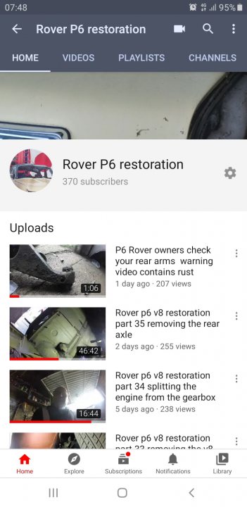 My rover p6  restoration  - Page 1 - Readers' Cars - PistonHeads - The image shows a screenshot of a social media platform displaying an account named "Rover P6 Restoration". There is a single post visible, featuring a car and text related to restoration. Below the post, there are several comments from users, one of which appears to be a user named "P6 Car Restoration", indicating engagement with the post. The interface of the social media platform suggests that it's a YouTube channel or account due to the video thumbnail style, which is typical for YouTube.