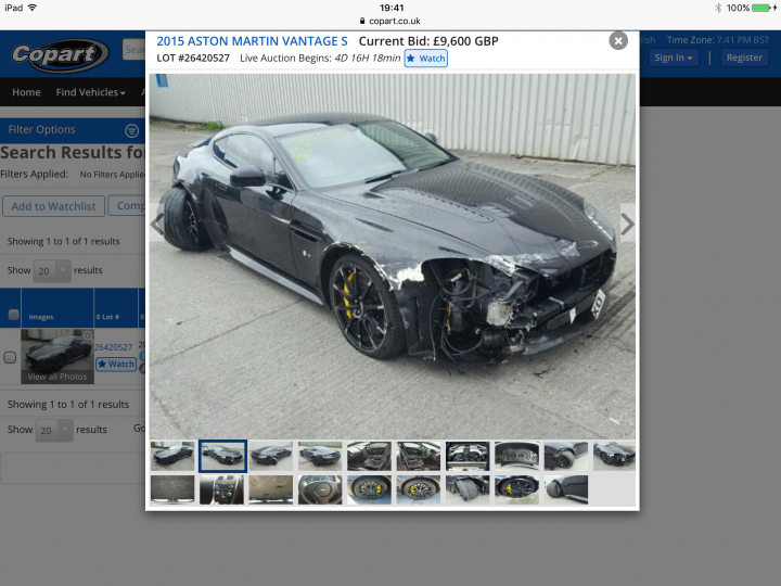 Oops, for sale on Copart - Page 1 - Aston Martin - PistonHeads