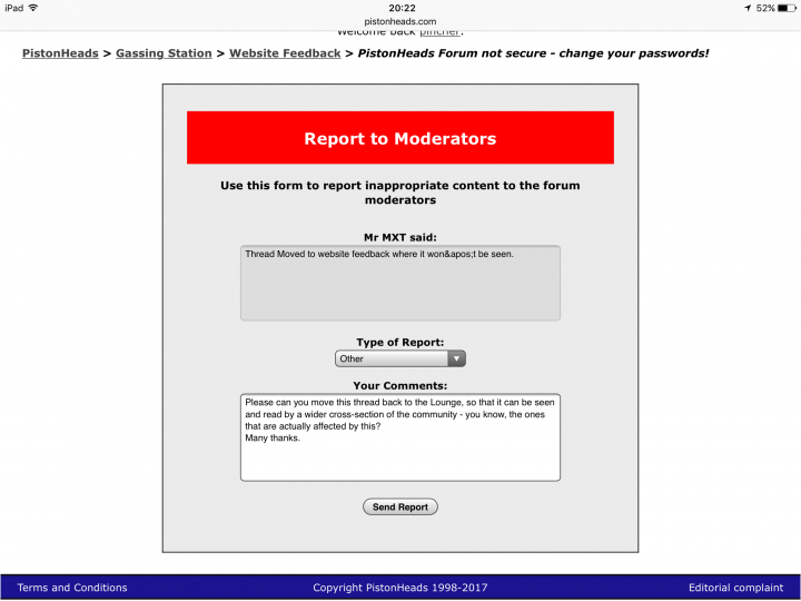 PistonHeads Forum not secure - change your passwords! - Page 4 - Website Feedback - PistonHeads