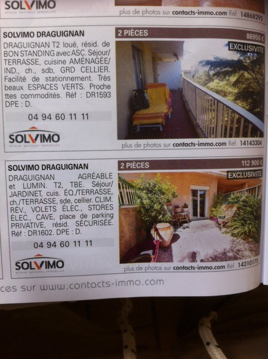 Driving France - Page 4 - Chimaera - PistonHeads - The image shows a page from a real estate listing, prominently displaying an apartment in Paris. The apartment features a balcony overlooking a picturesque view of a horror movie themed courtyard. The listing includes contact information with a call to action: email addresses, a phone number, and an instant messaging platform. The call to action includes an invitation to send a photo from the property in question, suggesting immediate engagement from potential buyers or renters. The design of the advertisement is commercial, with a clear layout of text and images. The phone number's area code indicates that it is a Parisian address. The text also includes additional information about the apartment, but these particular details are not discussed for privacy reasons.