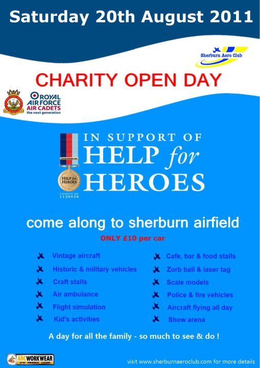 Help For Heroes Charity Day at Sherburn Yorkshire 20th Aug