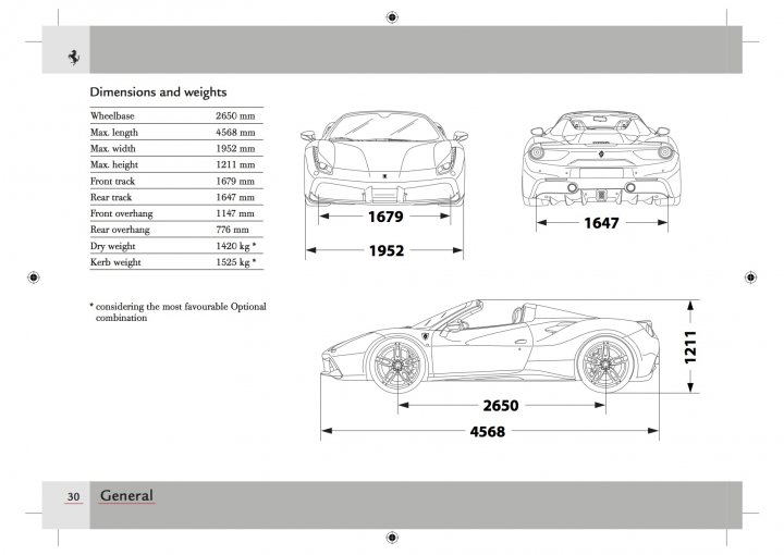 Width Of 488 Including Mirrors Page 1 Ferrari V8