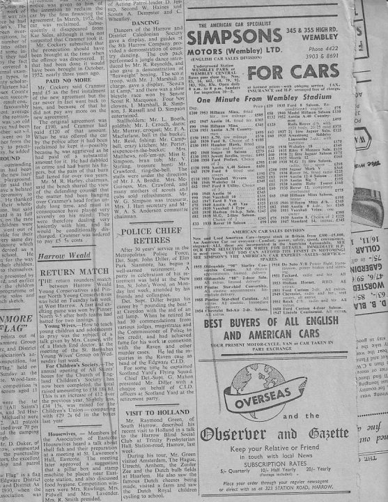 Newspapers Pistonheads - The image displays a vintage newspaper page covering a variety of topics. At the top of the page, an advertisement for a company named RECOGNIZORS, LTD. is present, located in West End, London. There are various stories from different sections of the newspaper, including headlines that mention sports-related content and the arrival and departure of ships or goods potentially at a harbor. Advertisements for different products and local concerns are interspersed with the articles, contributing to a dense layout typical of older print era.