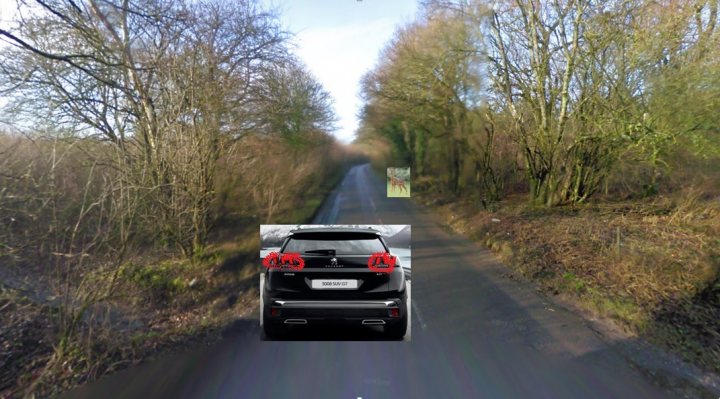 One single thing that makes you think "knob" Vol 4 - Page 345 - General Gassing - PistonHeads - The image is a composite of two different photographs. In the upper portion, we see a rural road bordered by trees and hedges with a clear blue sky above. There's a car on this road, but it appears to be in motion, creating a blur effect.

In the lower portion, there's a digital overlay of a black sports car superimposed onto the image. The sports car is oriented parallel to the road and is positioned as if driving on the road depicted above.

The sports car has red brake lights and black wheels, giving it an aggressive, high-performance look. It's a dynamic element that contrasts with the serene, static setting of the rural road in the upper image.