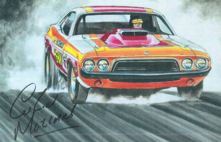 Where in London to have my De Tomaso Pantera oil change? - Page 1 - Yank Motors - PistonHeads - The image is an oil on canvas depiction of a race car driver. At the wheel of a vividly colored, driver-side race car with the hood partially open, it is captured in the intense moment of getting ready to zoom off. The background is a foggy pavement, setting a dramatic stage for the action. Writing signature to the artwork enhances its value and authenticity.