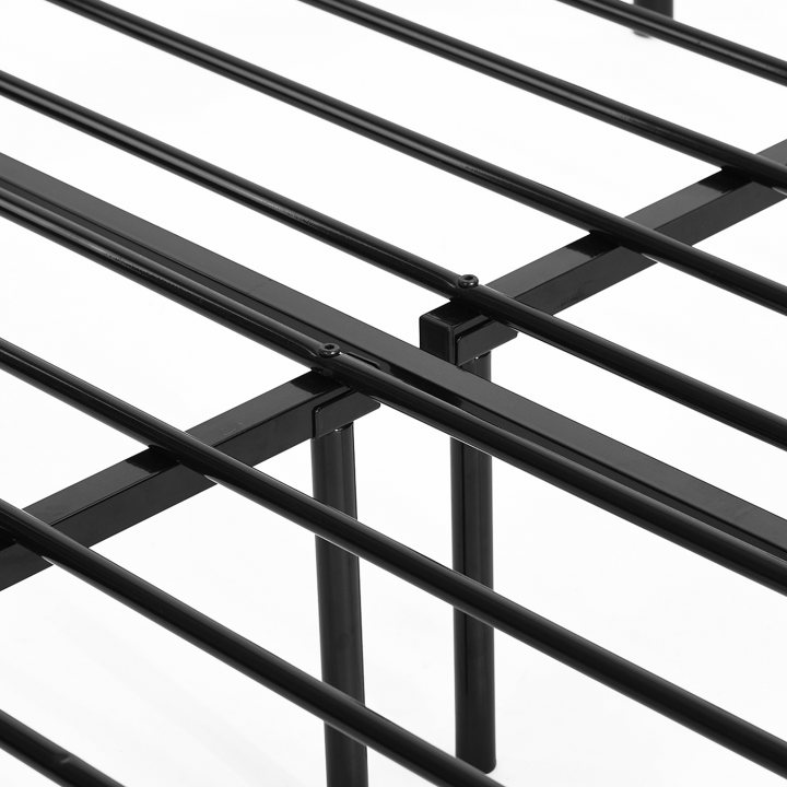DORAFAIR Lit Structure lit adulte classique en métal design noir 140x190 cm-simple Cadre de lit- Structure Métallique élégant 