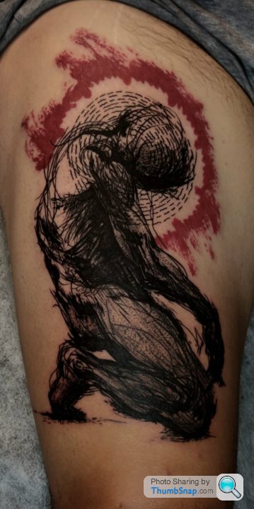 Tattoo uploaded by Romulo Gonzalez Saad • Derek Hess Angel in left arm •  Tattoodo
