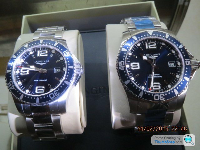 Hydro Conquest Quartz 39mm vs Auto 41mm Page 1 Watches