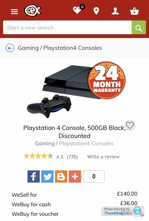 Playstation 4 500gb sale cex