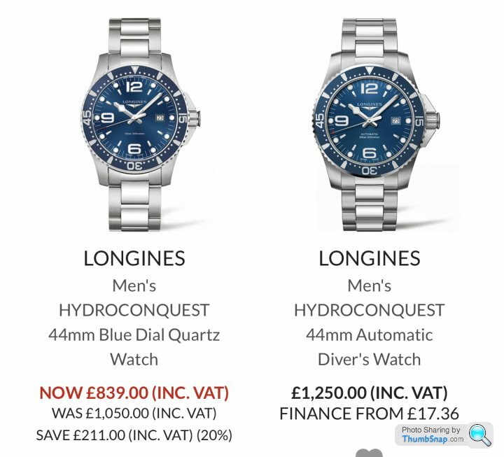 Longines Hydroconquest Auto or Quartz Page 1 Watches