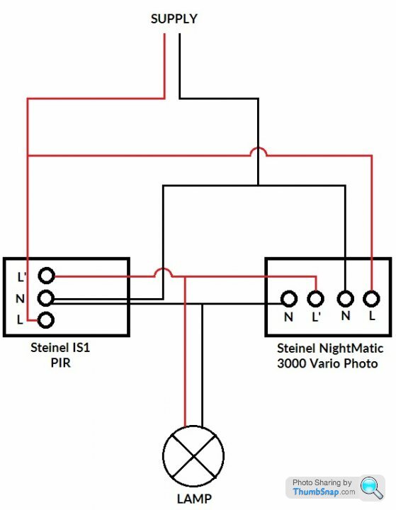 Wiring Pir And Photo Cell In Parallel, Photocell Wiring Diagram Uk