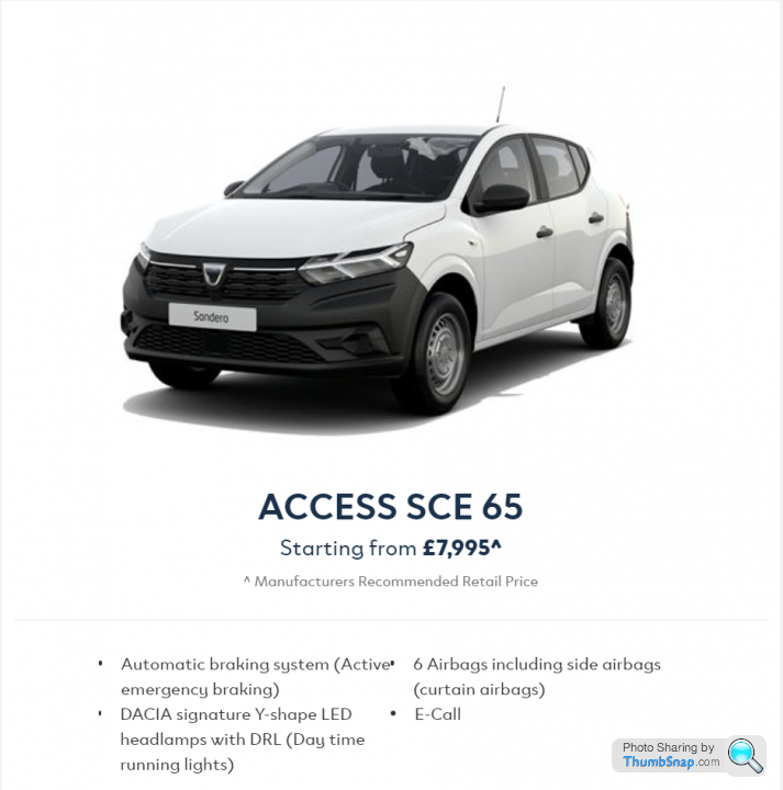 2020 Dacia Sandero Essential Sce £7,995