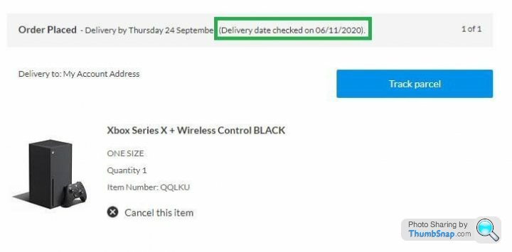 Xbox series shop x delivery date