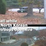 A North Korean soldier defecting to the South Korean side and barely escaping with his life