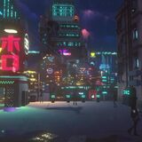 Exploring a cyberpunk voxel city in Cloudpunk