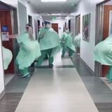 Hospital staff having some fun
