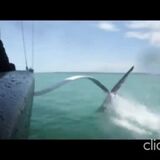 Team New Zealand foiling their 75ft monohull sailboat