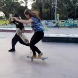 Skater girl casually pulling off insane tricks