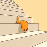 Liquid cat strolling down the stairs