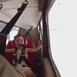 4 year old goes on her first aerobatic flight with her dad