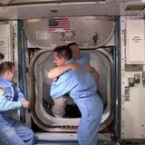 Video footage of astronauts Bob Behnken