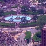 Thousands of people peacefully gathering at the Philadelphia Art Museum today