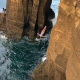 Amazing jump off of a cliff!